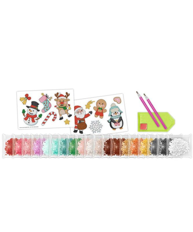 URSUS Diamond Sticker X-MAS – Diamond Painting Set – 15 × 10 cm – 2 Stickerbögen – ab 3 Jahren