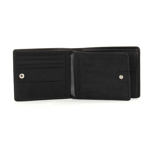 Bugatti cases Bugatti – Scheintasche Primo M – 10 Karten, Münzfach, Druckknopf – 120 × 100 × 25 mm – Schwarz, Leder – 1 Stk.