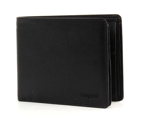 Bugatti cases Bugatti – Scheintasche Primo M – 10 Karten, Münzfach, Druckknopf – 120 × 100 × 25 mm – Schwarz, Leder – 1 Stk.