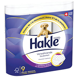 Hakle Toilettenpapier – 4-lagig, 140 Blatt/Rolle – 9 Rollen