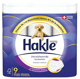 Hakle Toilettenpapier – 4-lagig, 140 Blatt/Rolle – 9 Rollen