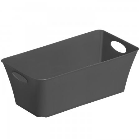 Rotho Aufbewahrungsbox Living – Kunststoff, Anthrazit, 13,4 × 9 × 25,2 cm