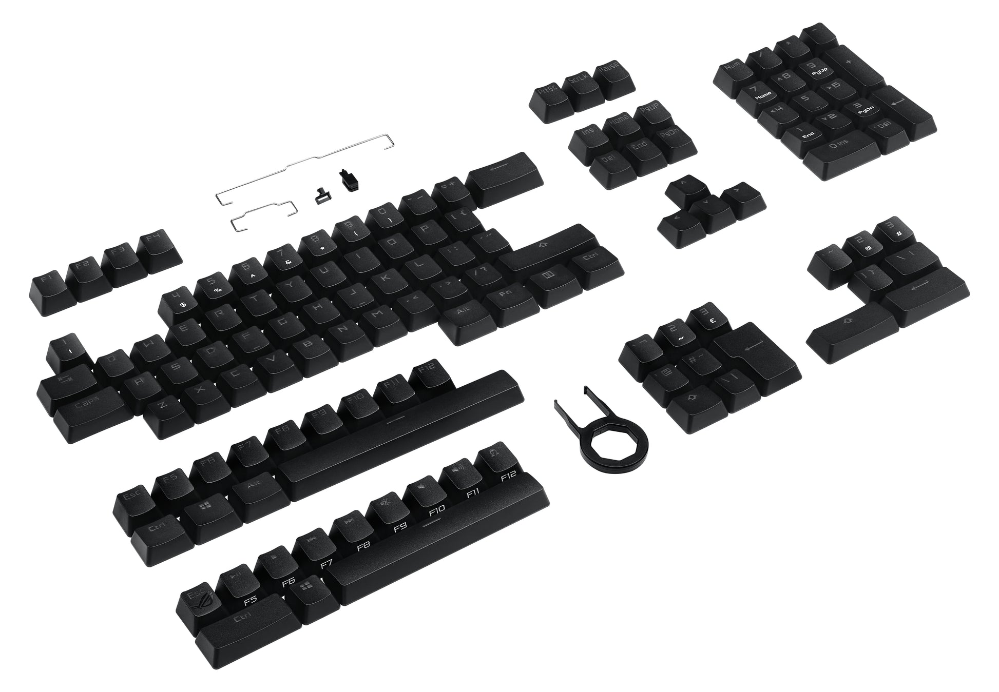 ASUS ROG AC03 – Tastaturkappen-Set, PBT, Schwarz, Cherry-MX kompatibel, für gängige Layouts