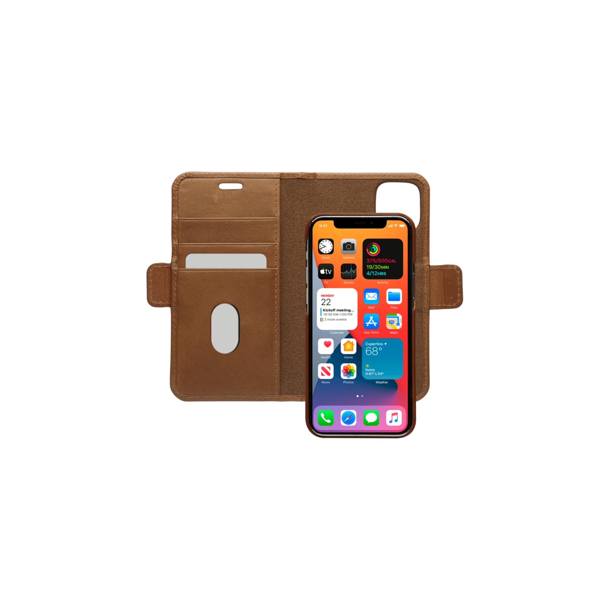 dbramante1928 Lynge – Wallethülle – für Apple iPhone 12 mini – mit Ständer, 3 Kartenfächer, Leder, Beige