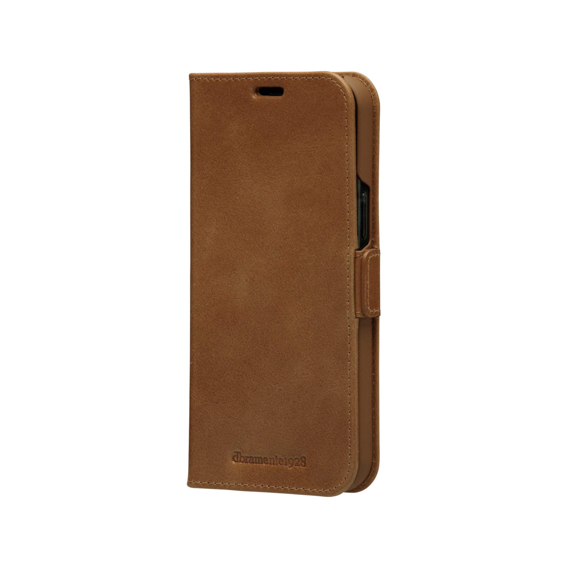 dbramante1928 Copenhagen Slim Wallethülle – für Apple iPhone 12/12 Pro, 3 Kartenfächer, Leder, Braun