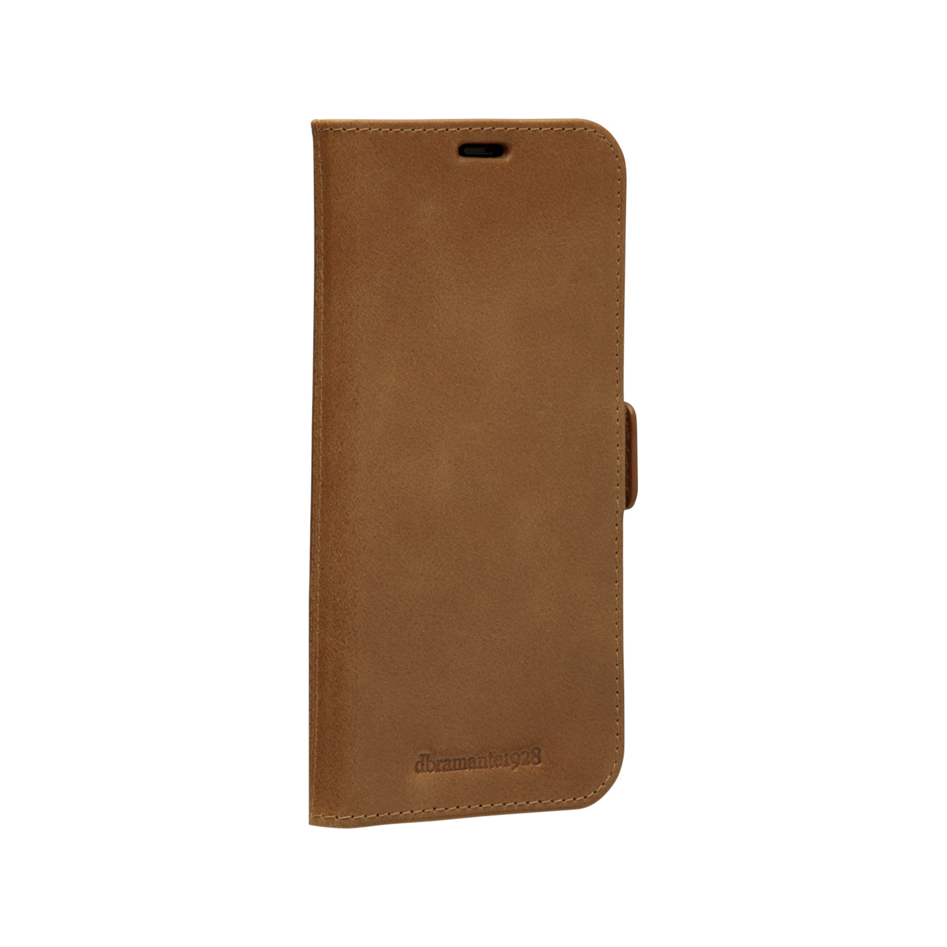dbramante1928 Copenhagen Slim Wallethülle – für Apple iPhone 12/12 Pro, 3 Kartenfächer, Leder, Braun