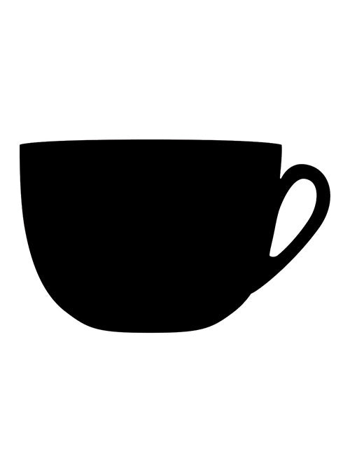 Securit Silhouette-Kreidetafel CUP – 440 × 290 mm – schwarz – inkl. Kreidestift, Wandmontageset
