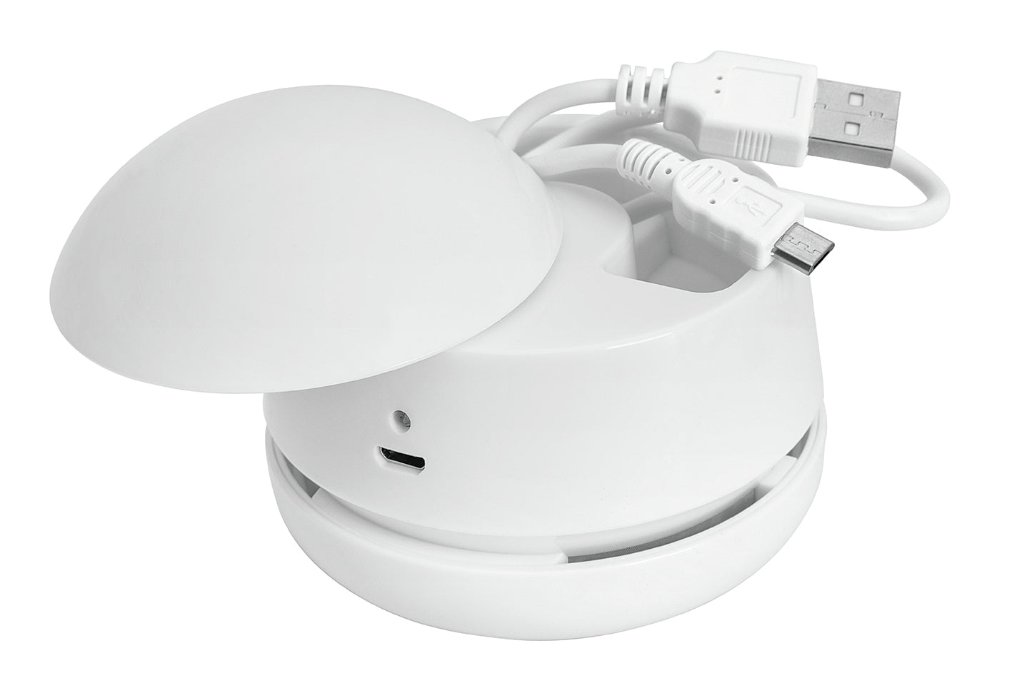 Wedo Mini-Tischstaubsauger – Akkubetrieb, Ø 8,3 × 7,7 cm, für Tisch, Weiss