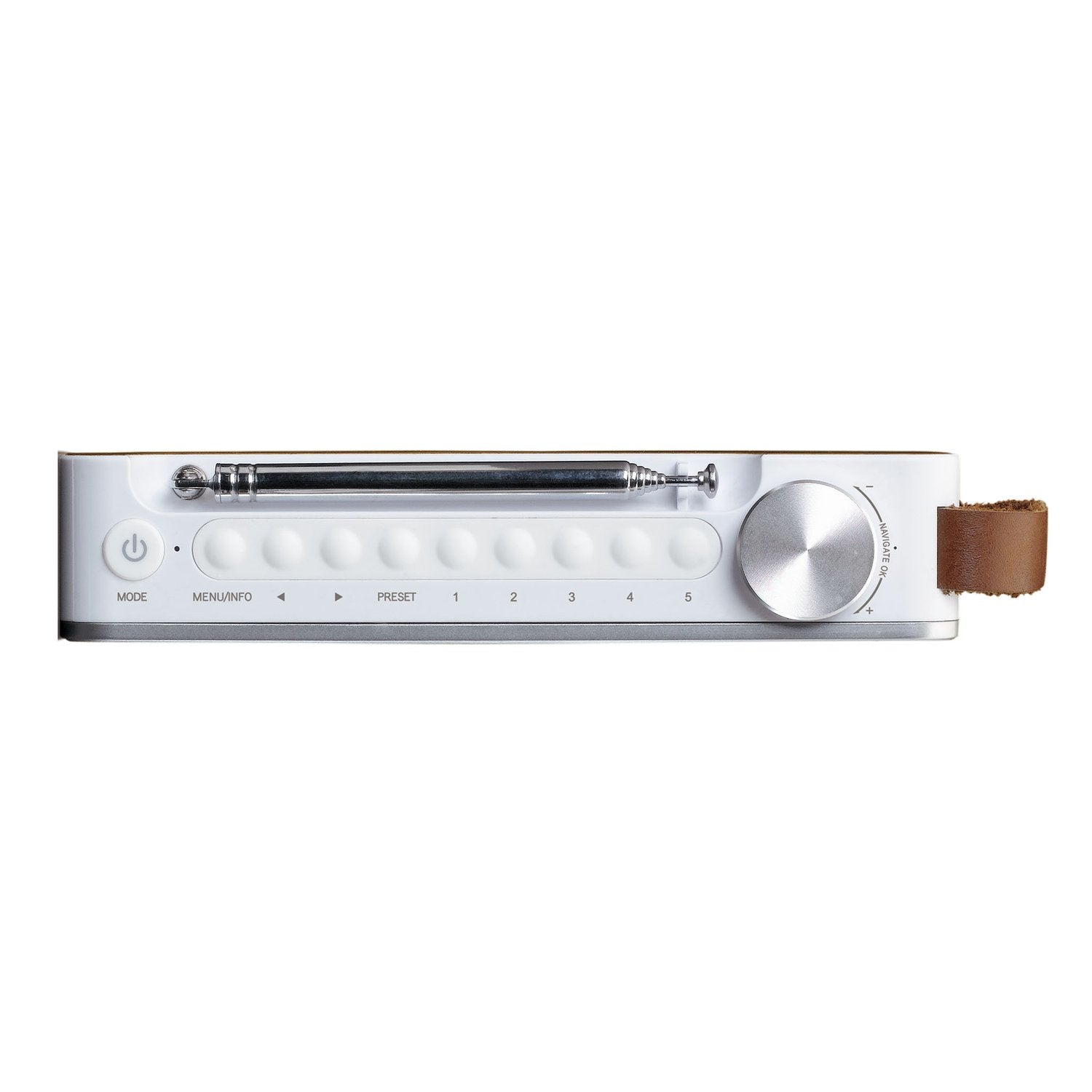 Lenco PDR-040 – DAB+ Radio, Akkulaufzeit 12 h, Bluetooth 5.0, Bambus/Weiss