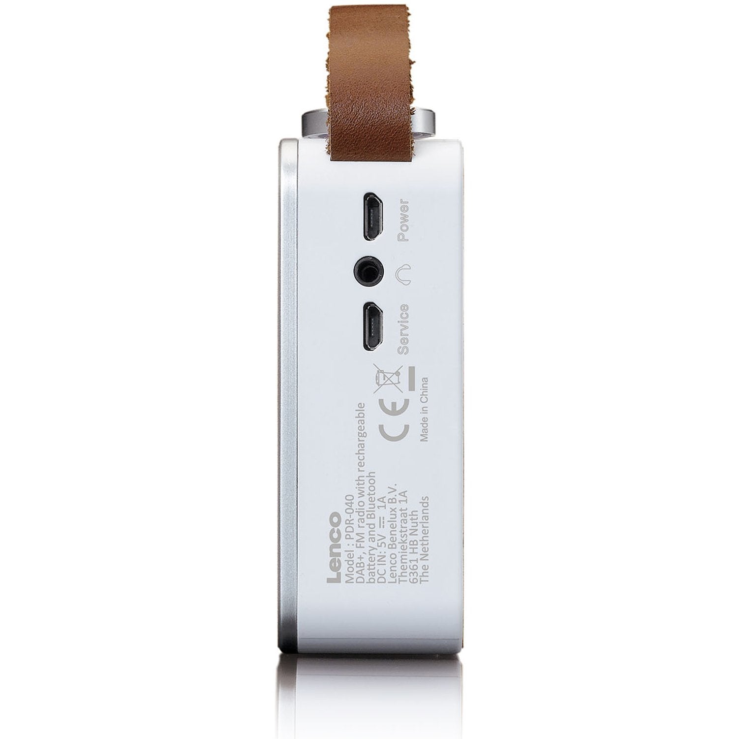 Lenco PDR-040 – DAB+ Radio, Akkulaufzeit 12 h, Bluetooth 5.0, Bambus/Weiss