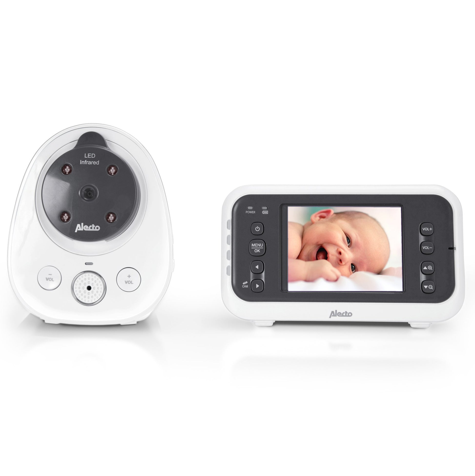 Alecto DVM-77 Babyphone – Nachtsicht – 2-Wege-Audio – Akku/Netz