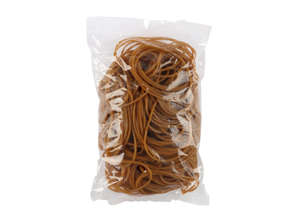 Buroline Gummibänder – 1,3 mm, Ø 50 mm, Braun, Naturkautschuk, 100 g
