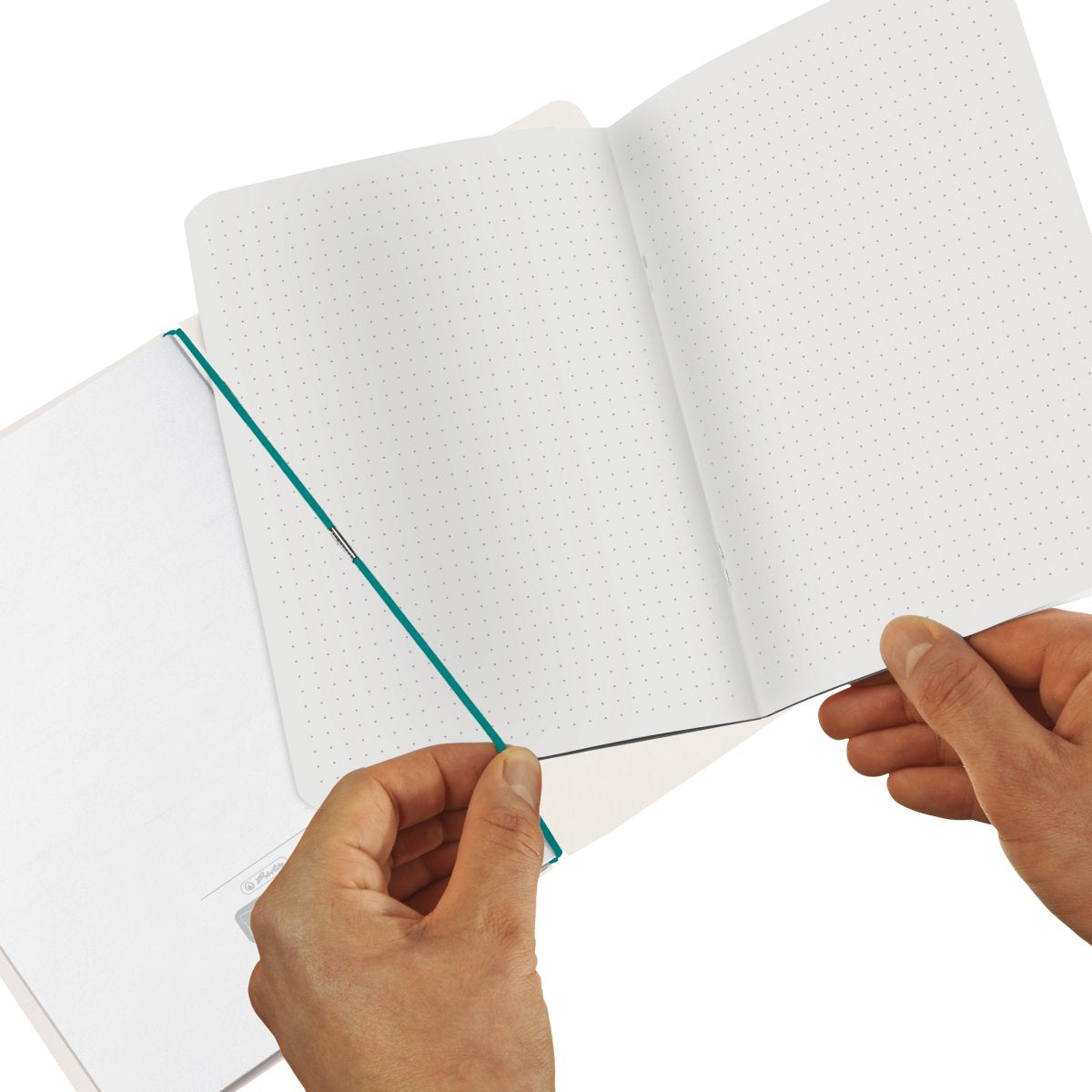 Herlitz Notizheft – A5 – punktiert 5 mm – 40 Seiten – 80 g/m² – Softcover, Gummiband, weiss