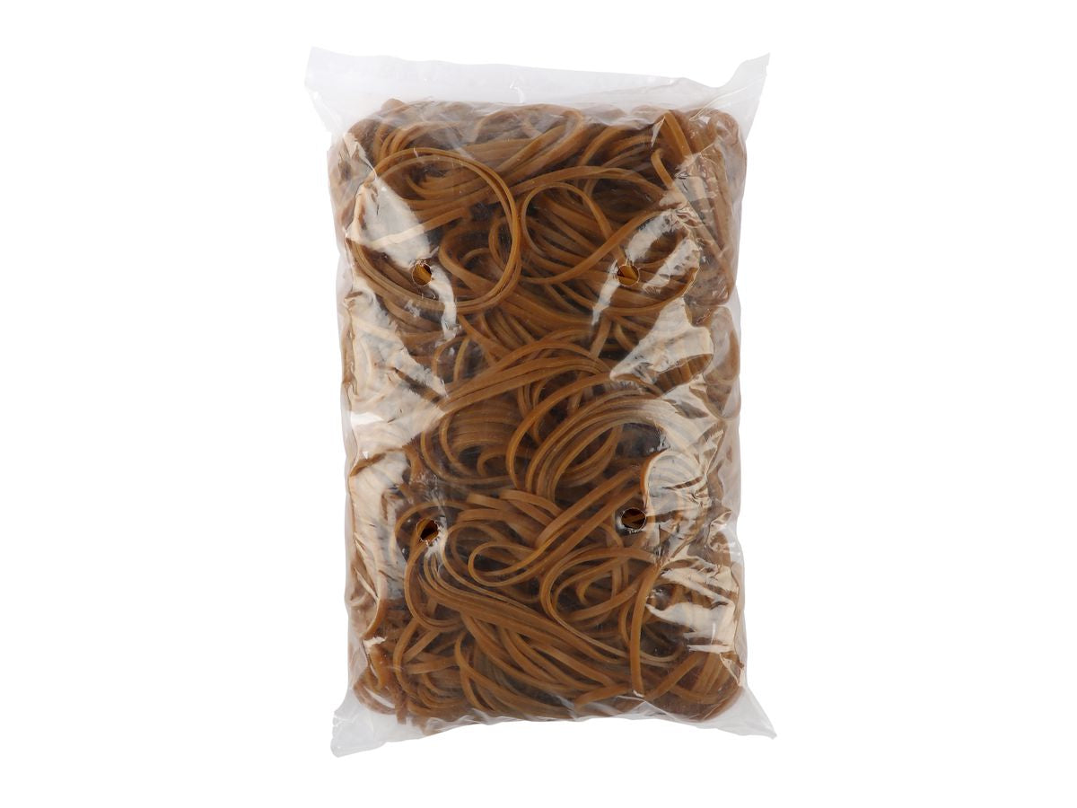 Buroline Büroline Gummibänder – 3 × 90 mm, Ø 60 mm, Braun, Naturkautschuk, 500 g