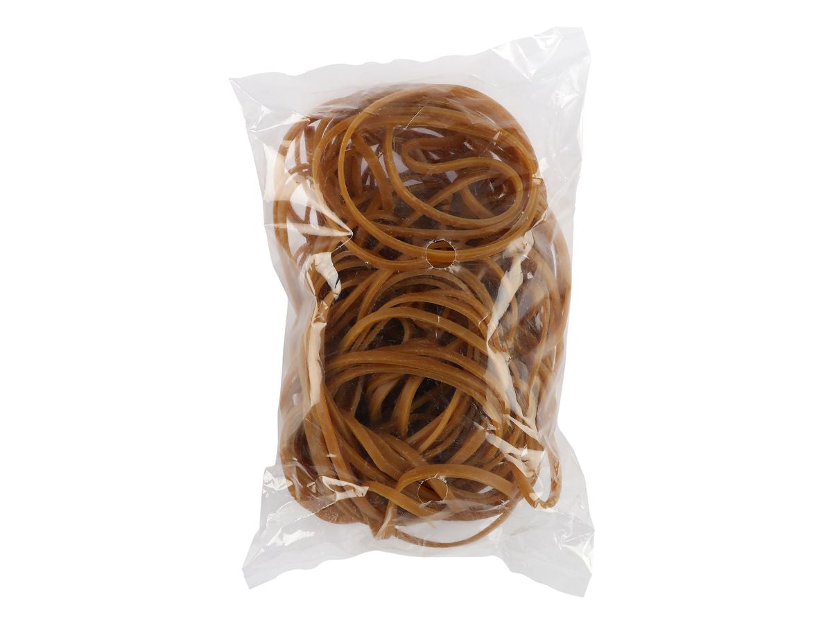 Buroline BÜROLINE Gummibänder – 3 × 90 mm, Ø 60 mm, braun, Naturkautschuk, 100 g