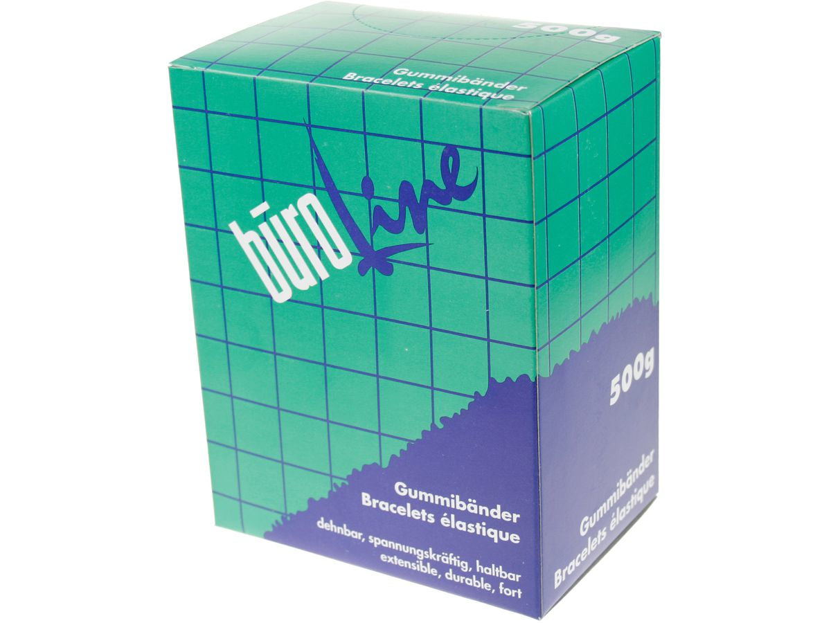 Buroline Büroline Gummibänder – 1,3 mm, Ø 20 mm, Braun, Naturkautschuk, 500 g