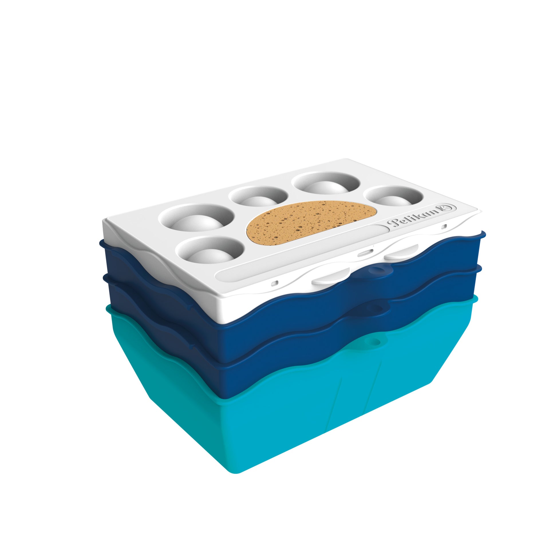 Pelikan Kreativfabrik – Basisset Malzubehör – Wasserbox mit Mischpalette, Schwamm und wasserfestem Stickerbogen