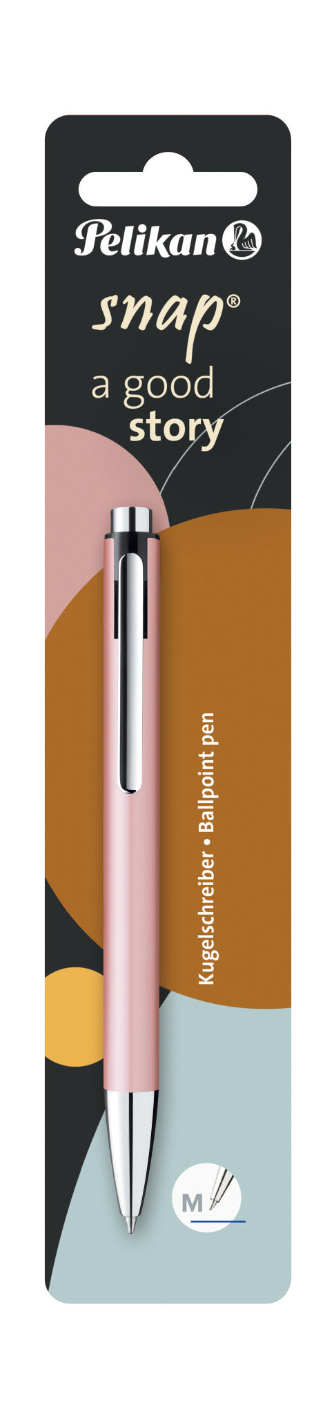 Pelikan Snap Kugelschreiber – Blau, Spitze 0,5 mm, Druck, Metall, Roségold, dokumentenecht, nachfüllbar