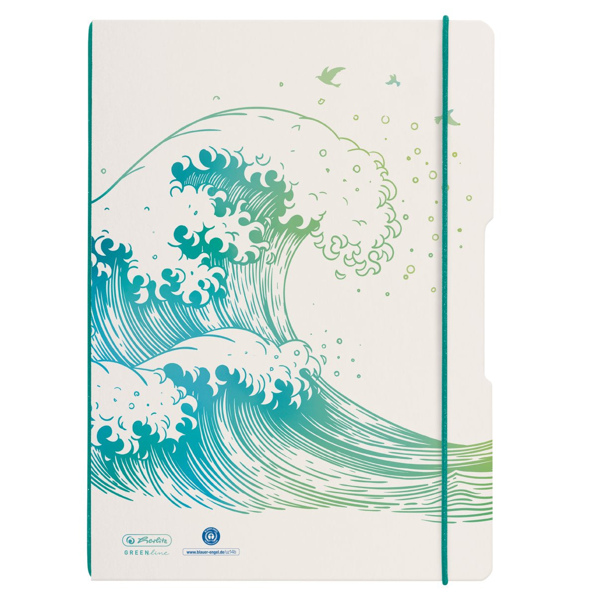 Herlitz Notizheft – A4 – kariert & liniert – 80 Blatt – 80 g/m² – Softcover, mikroperforiert, Gummiband, weiss