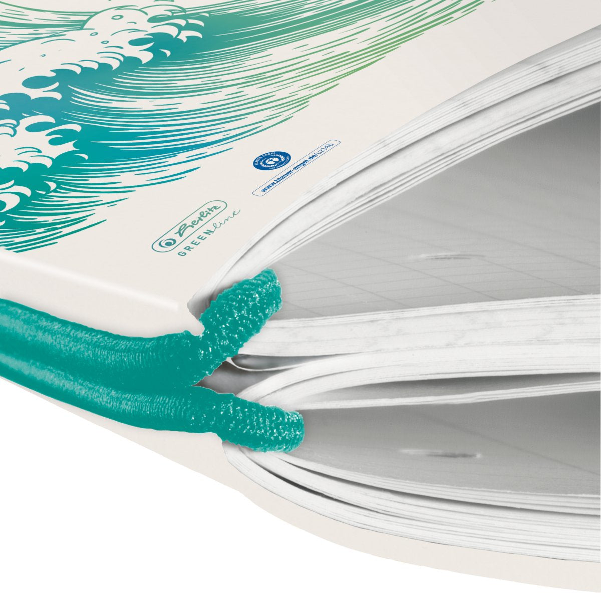 Herlitz Notizheft – A4 – kariert & liniert – 80 Blatt – 80 g/m² – Softcover, mikroperforiert, Gummiband, weiss