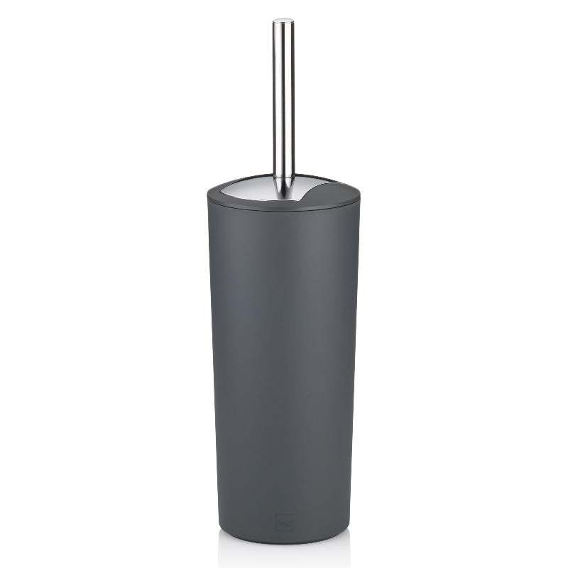 Kela WC-Bürstenset – Kunststoff, grau, bodenstehend, mit Deckel, H 36,5 cm, Ø 11 cm