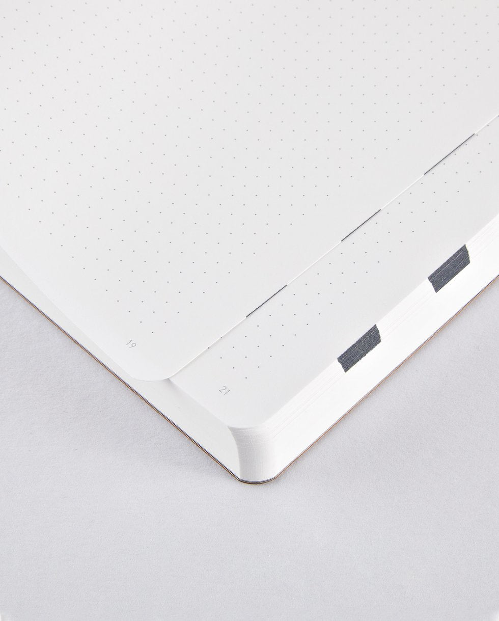 nuuna Notizbuch – 165 × 220 mm – 5 mm punktiert – 256 Seiten – 120 g/m² – Softcover, schwarz/weiss