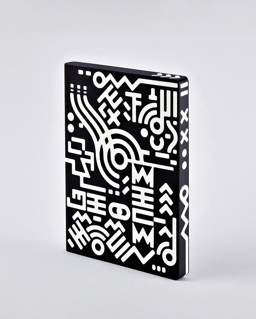 nuuna Notizbuch Graphic L, A5, 256 Seiten – schwarz, weiss