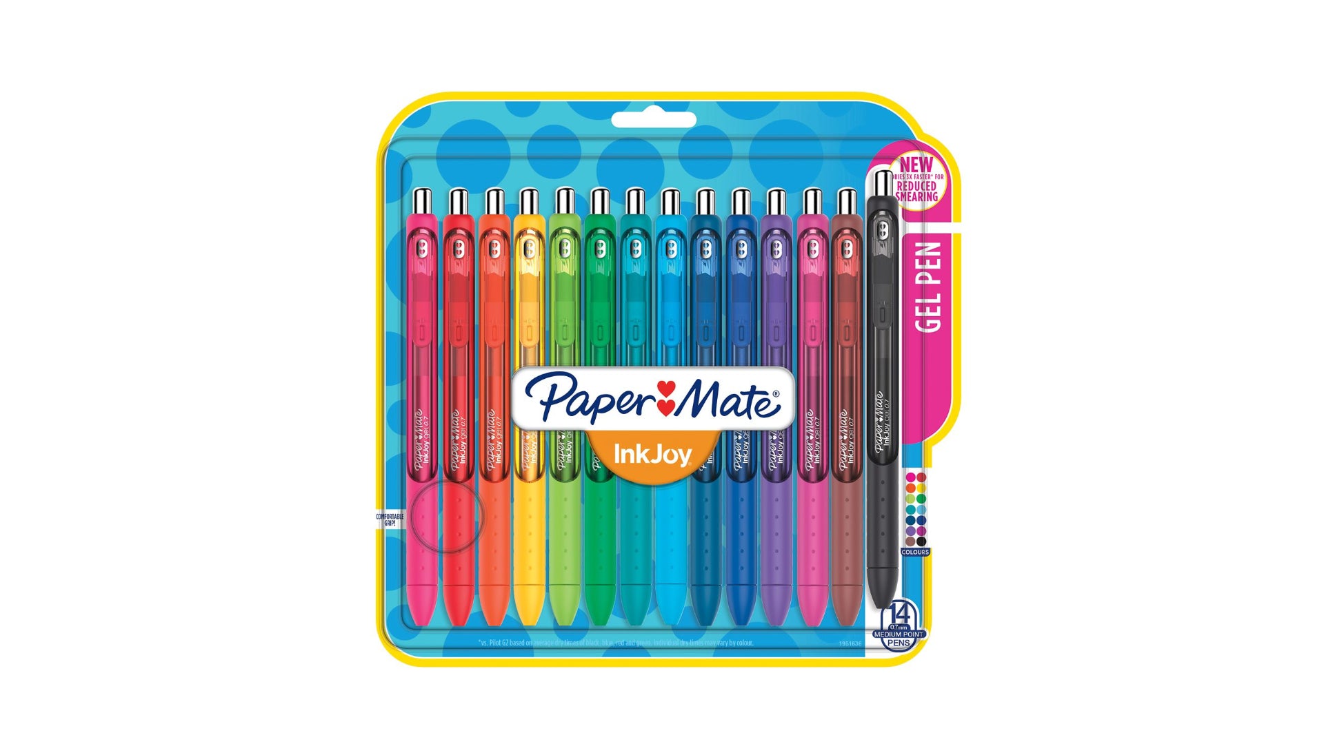 Papermate Paper Mate InkJoy Gel RT Gelschreiber 14er Set – sortierte Farben, Strichstärke 0,7 mm, schnelltrocknend