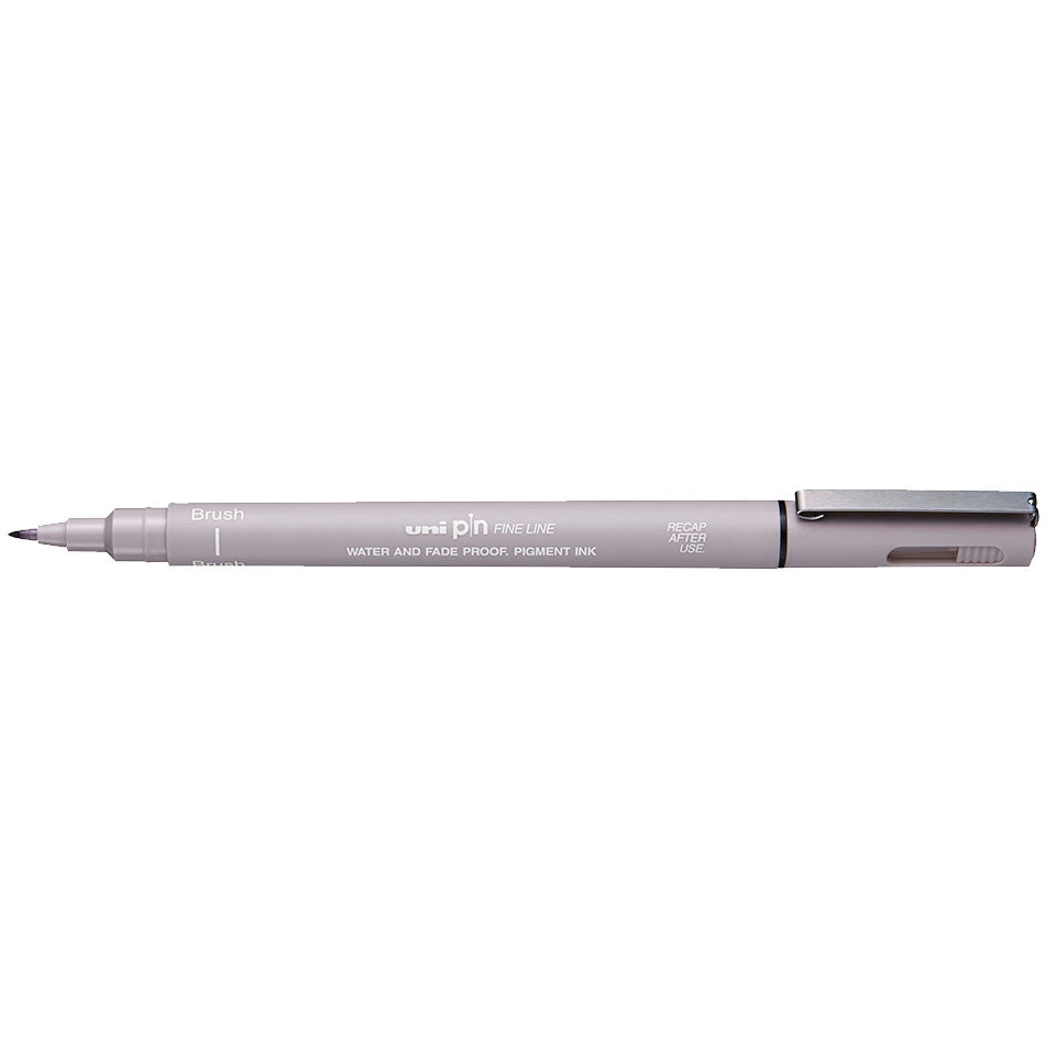 Uni-Ball Pin Brush Pen – Pinselspitze, Hellgrau, 1 Stk., Wasserfest