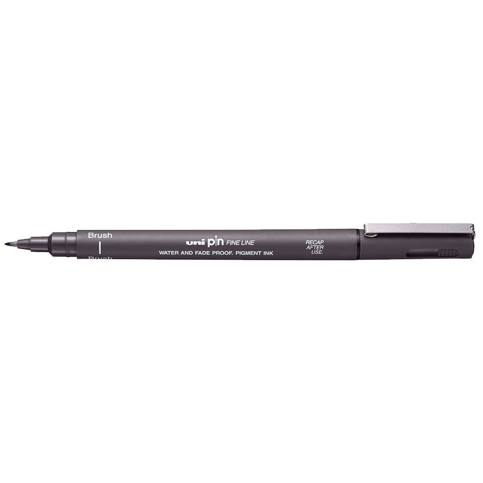 Uni-Ball Pin Brush Fineliner – grau, wasserfest