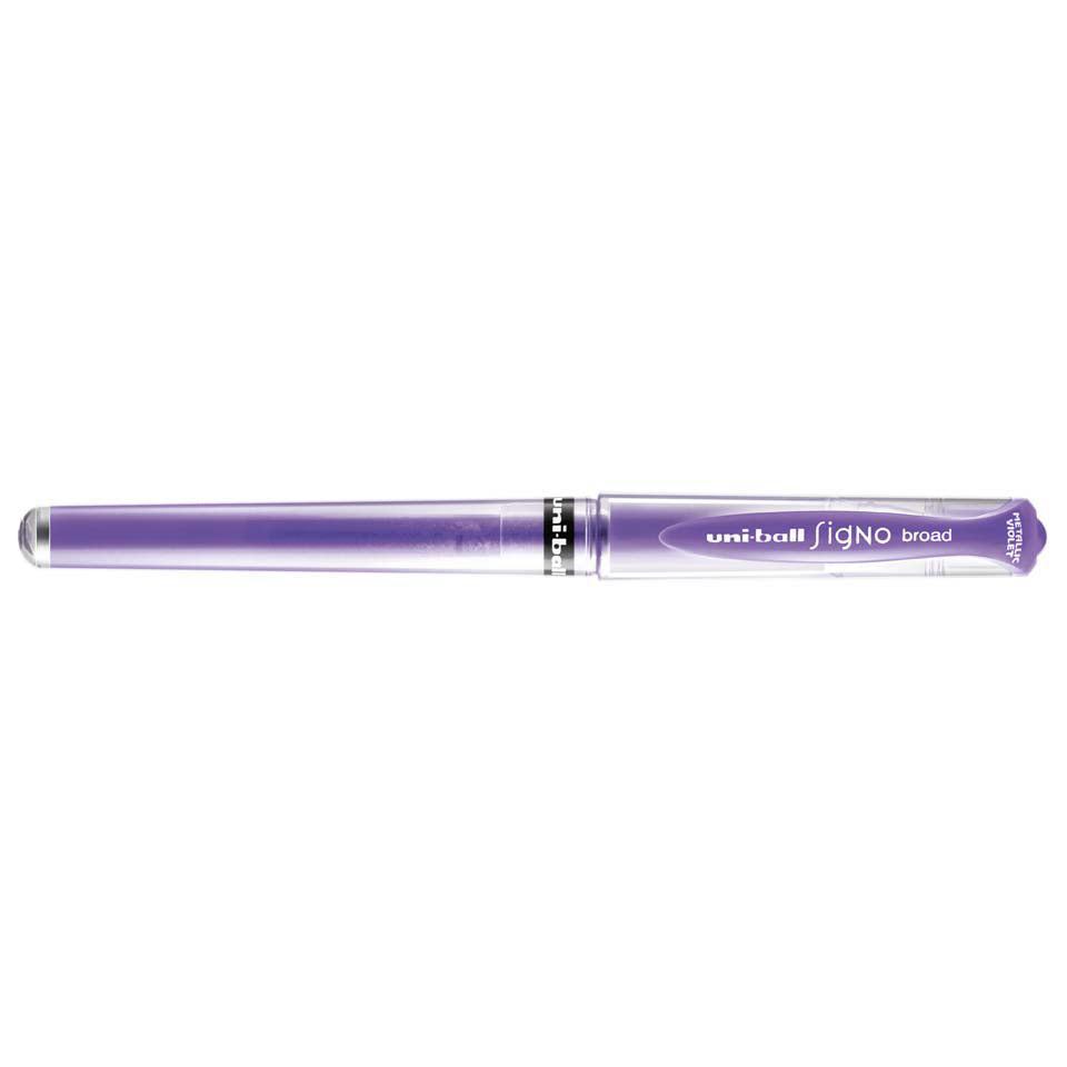 Uni-Ball Signo broad – Tintenroller, dokumentenecht, mit Kappe, 0,6 mm, violett metallic
