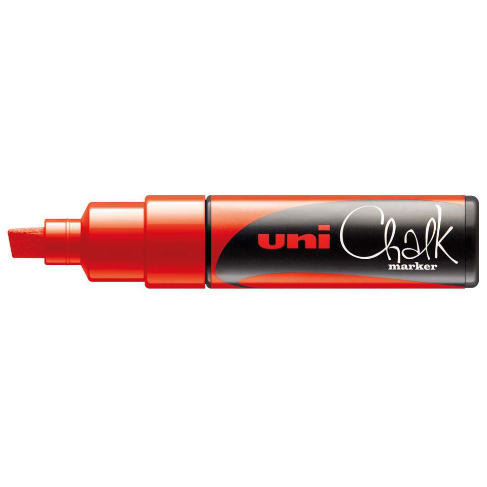 Uni-Ball PWE-8K Kreidemarker – Keil 8 mm – Rot Metallic, für Glas und andere glatte Oberflächen