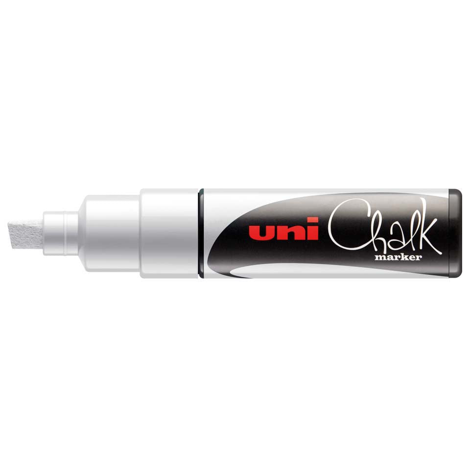 Uni-Ball PWE-8K Kreidemarker – Pinsel 8 mm – Weiss, für Glas/Spiegel/Tafel