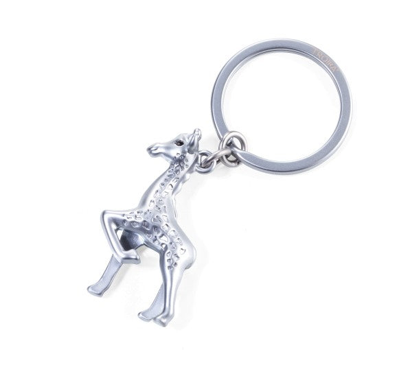 TROIKA Schlüsselanhänger Gisela Giraffe – Metall/Chrom, Silbergrau