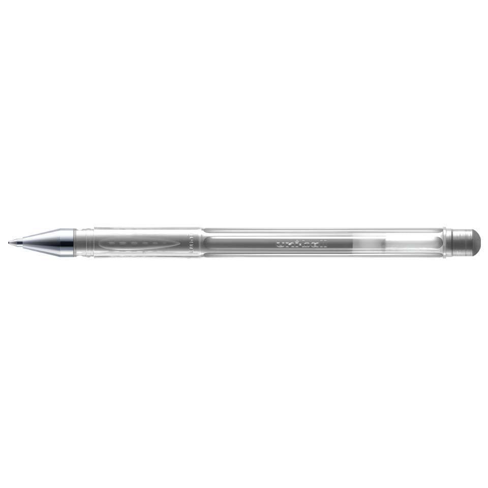 Uni-Ball Signo Noble Metal Gelschreiber – silber, Spitze 0,8 mm, metallic, 1 Stk.