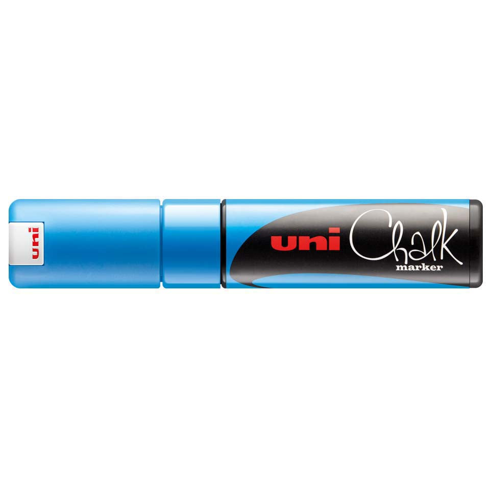 Uni-Ball PWE-8K Kreidemarker – Keil 8 mm – Blau Metallic, für Glas/Holz