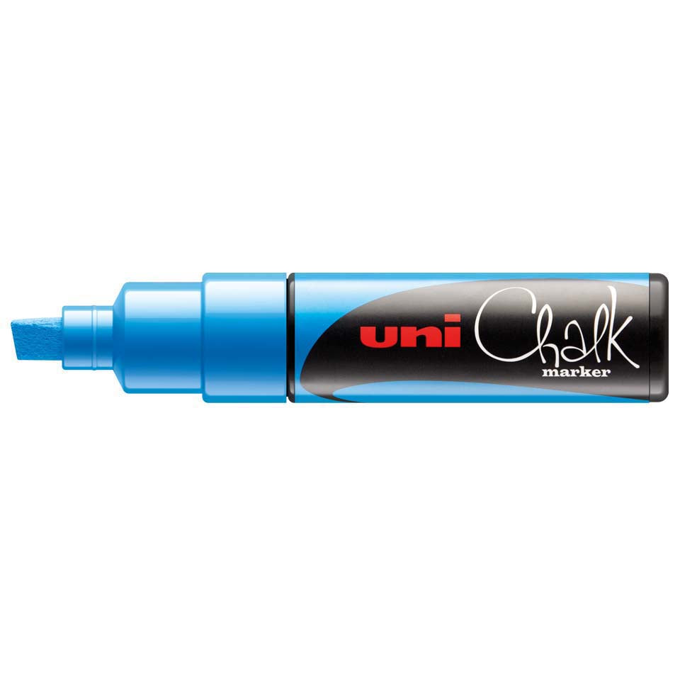 Uni-Ball PWE-8K Kreidemarker – Keil 8 mm – Blau Metallic, für Glas/Holz
