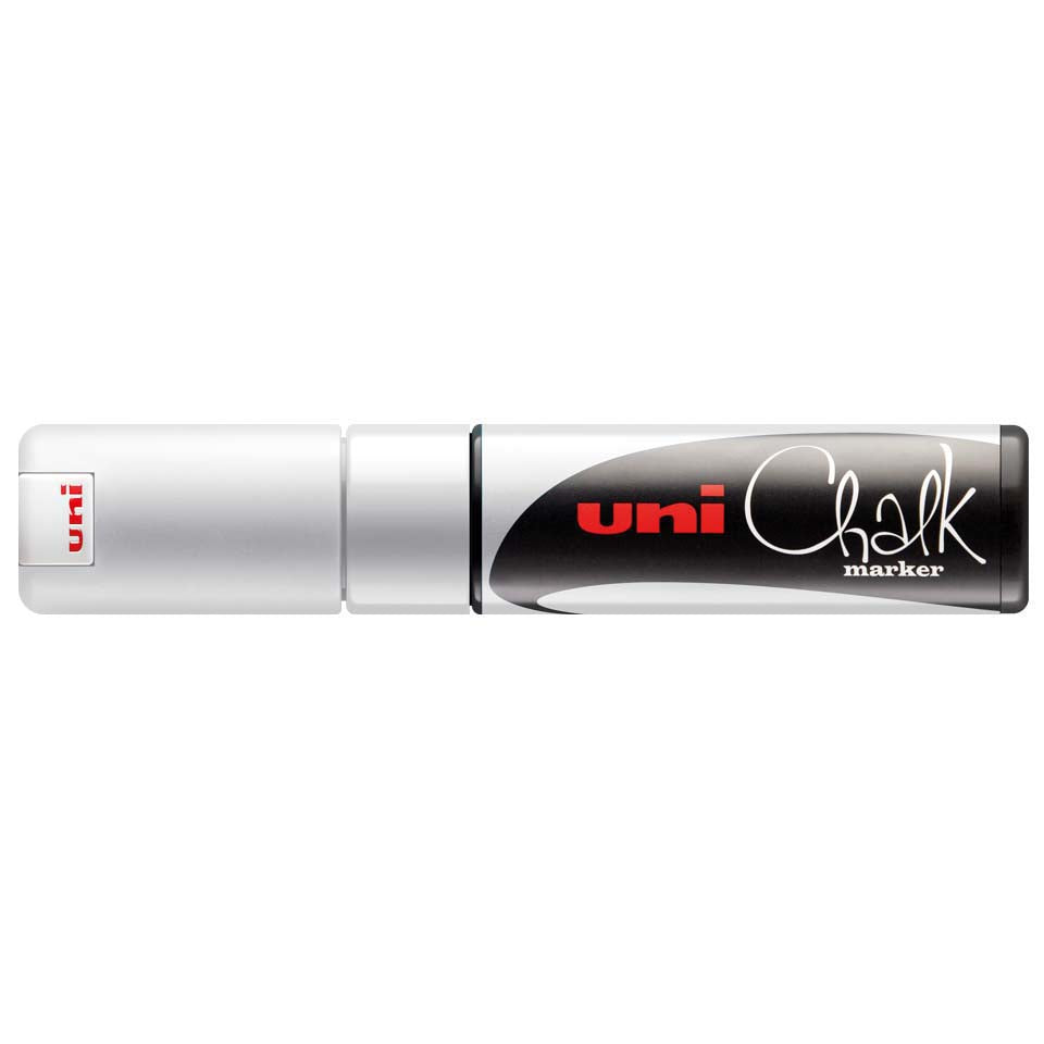 Uni-Ball PWE-8K Kreidemarker – Keil 8 mm – Blau/Pink/Violett/Weiss, für Glas und andere glatte Oberflächen