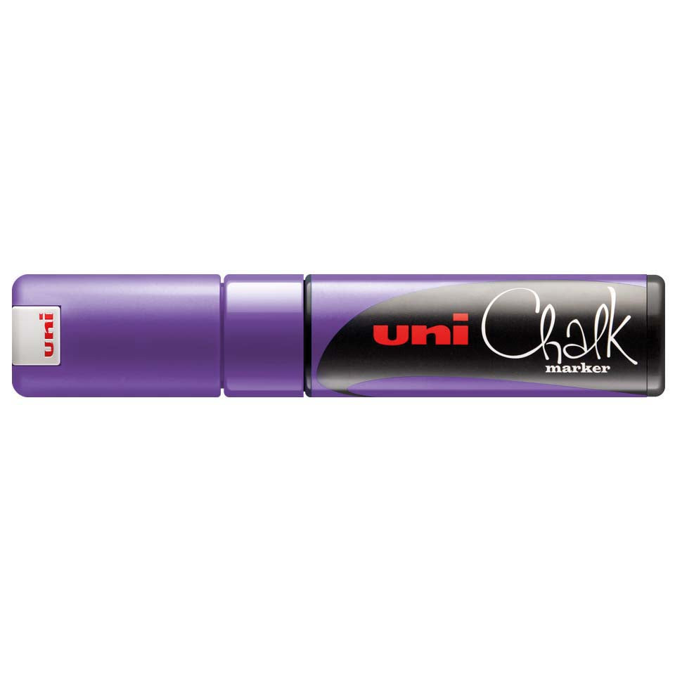 Uni-Ball ChalkGlass PWE-8K Kreidemarker – 8 mm Keilspitze – Violett, für Glas und andere glatte Oberflächen
