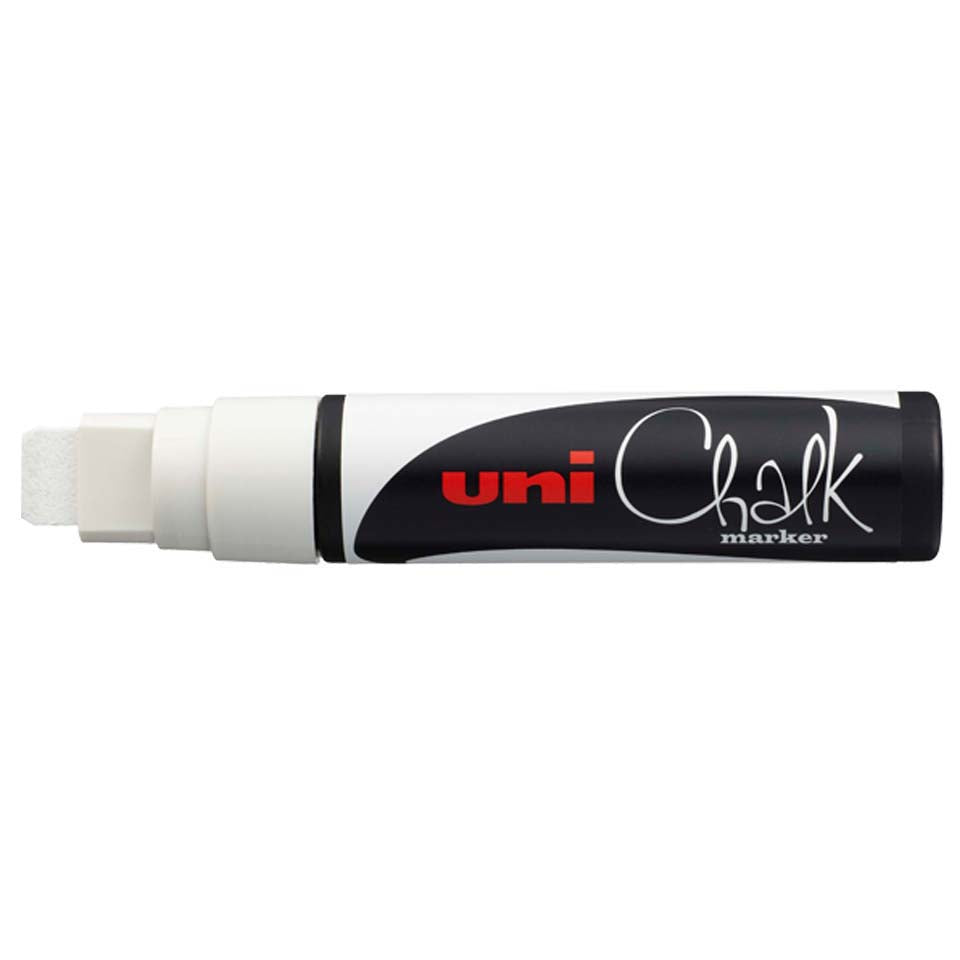 Uni-Ball Kreidemarker – Keilspitze, 15 mm – Weiss
