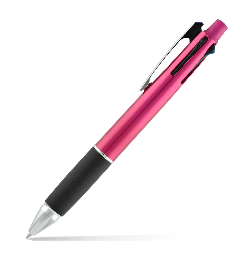 Uni-Ball Jetstream Multifunktions-Kugelschreiber – 4 Farben (Schwarz/Blau/Grün), Druck, Kunststoff, Pink