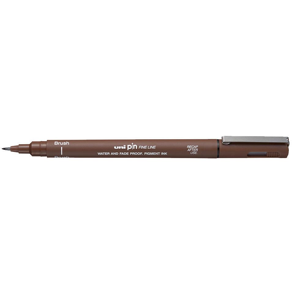 Uni-Ball Pin Brush Fineliner – Sepia, 1 Stk., wasserfest