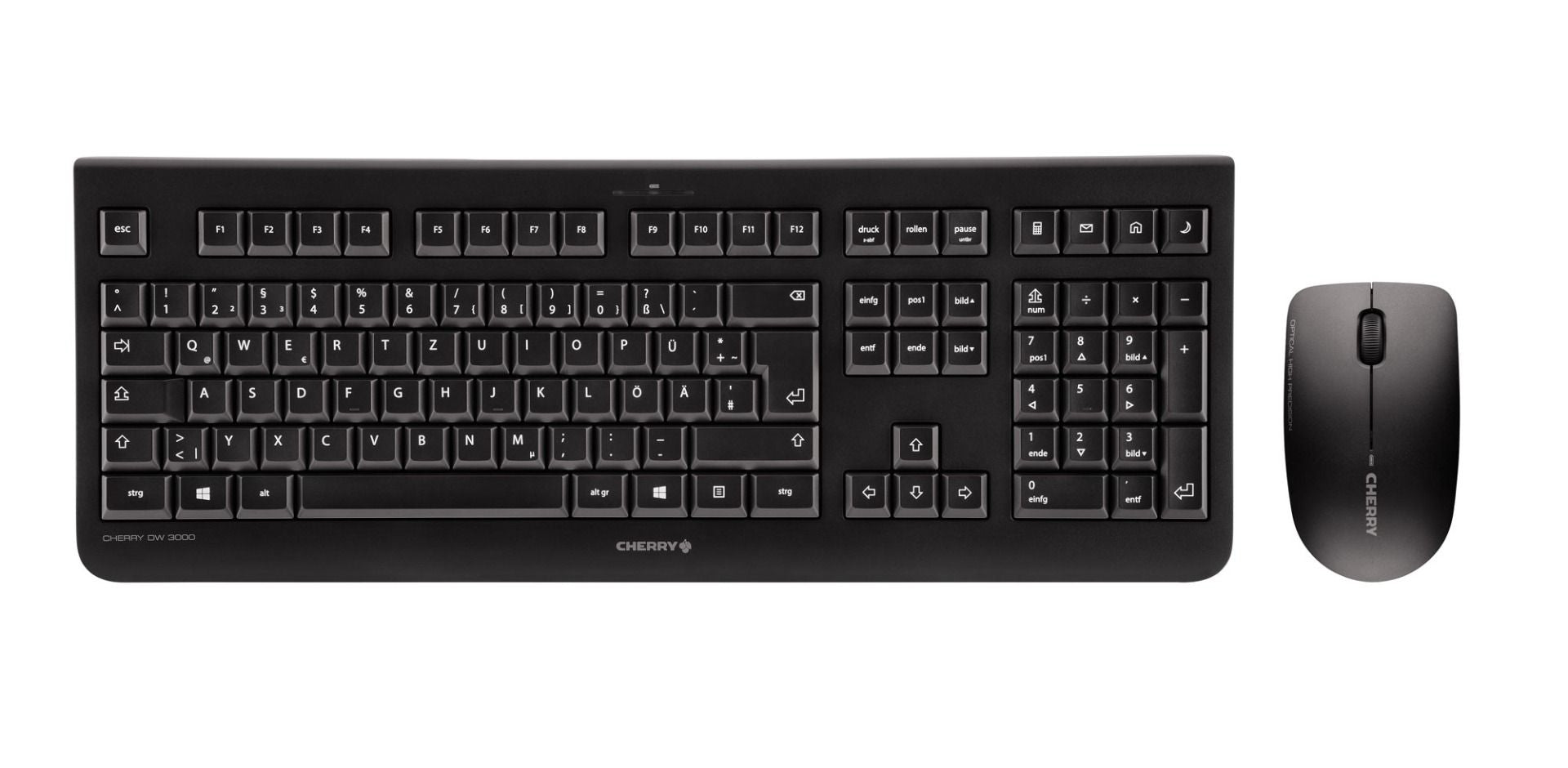 CHERRY DW 3000 – Tastatur, kabellos (2,4 GHz), CZ-Layout (CZ), Fullsize (mit Ziffernblock), mechanisch – für W