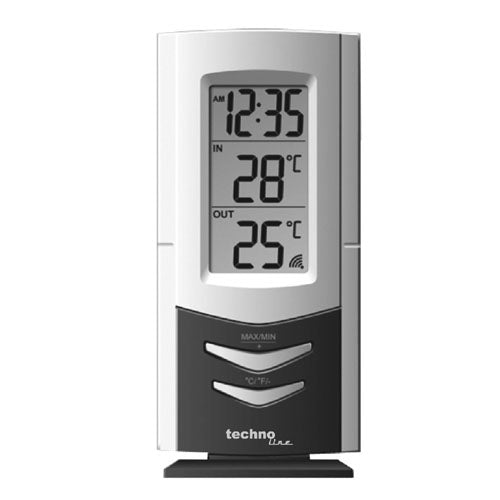 Technoline WS9170 – Wetterstation, Innen/Aussen, inkl. Aussensensor, Wecker – Silber