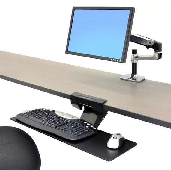 Ergotron Neo-Flex – Untertisch-Tastaturarm – Traglast 1,4 kg, Höhenverstellung 150 mm, Drehwinkel 15°, Schwarz
