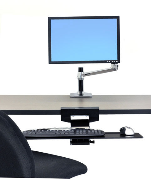 Ergotron Neo-Flex – Untertisch-Tastaturarm – Traglast 1,4 kg, Höhenverstellung 150 mm, Drehwinkel 15°, Schwarz