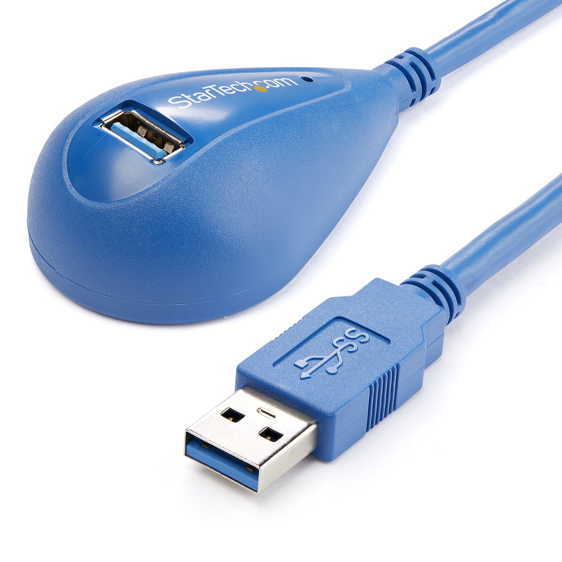 StarTech.com USB-A Verlängerungskabel (Stecker auf Buchse) – USB 3.2 Gen 1 – 1,5 m – Abgewinkelt – Blau