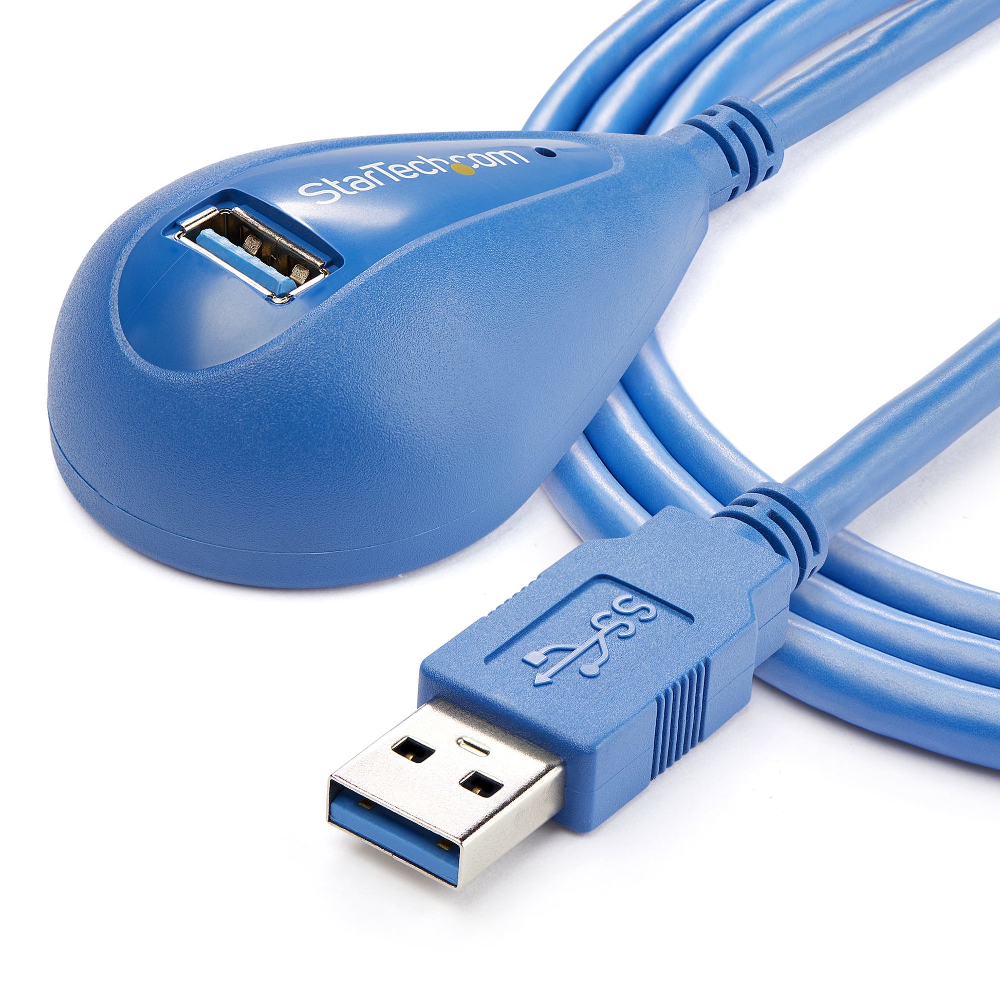 StarTech.com USB-A Verlängerungskabel (Stecker auf Buchse) – USB 3.2 Gen 1 – 1,5 m – Abgewinkelt – Blau
