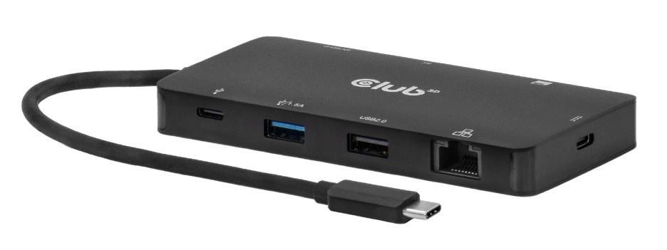 CLUB3D Club 3D CSV-2552 Multiport-Adapter – USB-C, 1× HDMI, 2× USB-A, 2× USB-C, 100 W PD, GbE, SD/microSD