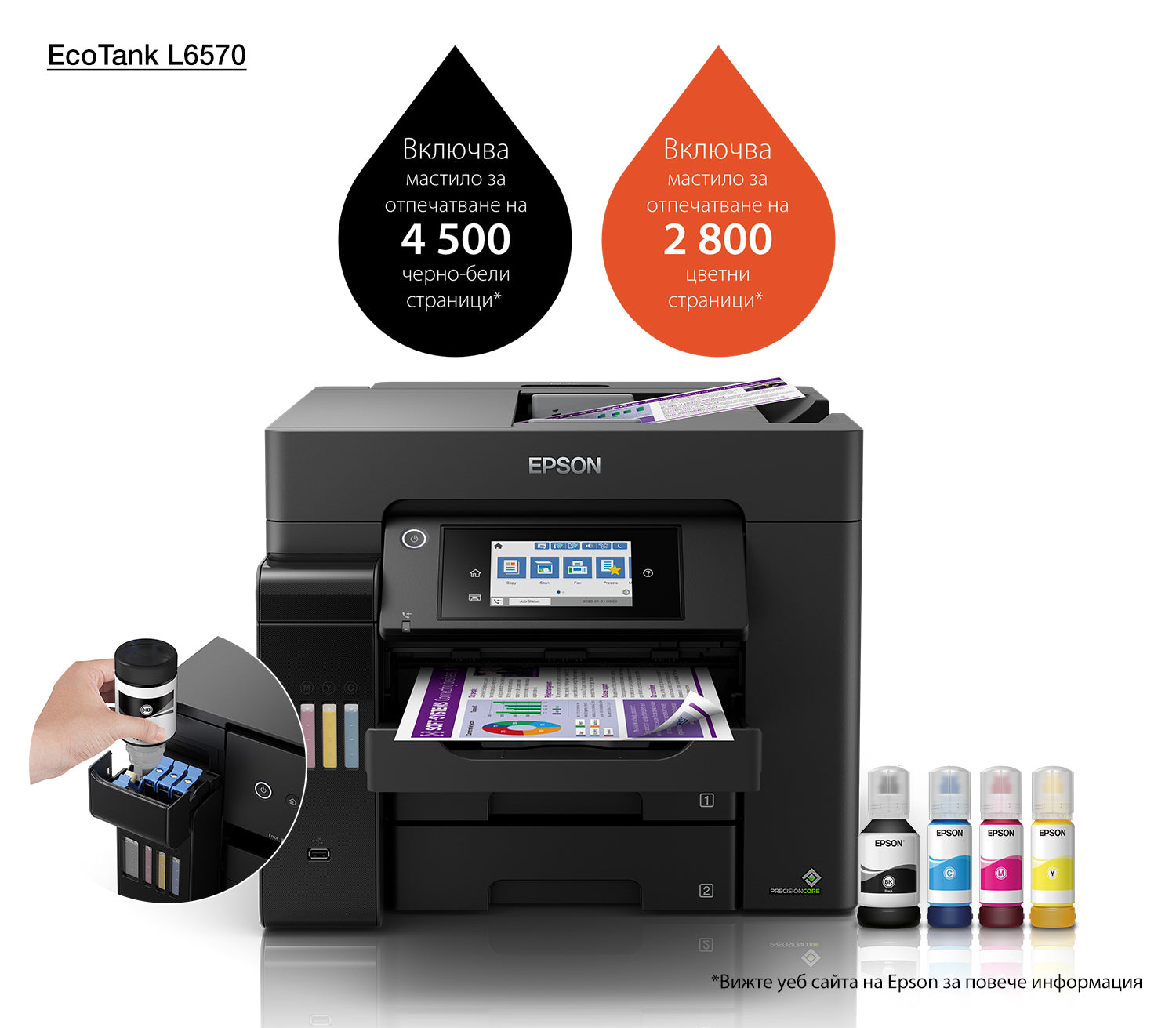 Epson L6570 – Farbiger Laser-MFP – WLAN – 32 ppm S/W